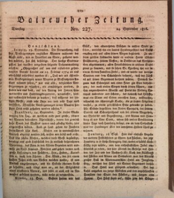 Bayreuther Zeitung Dienstag 24. September 1816