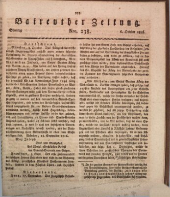 Bayreuther Zeitung Sonntag 6. Oktober 1816