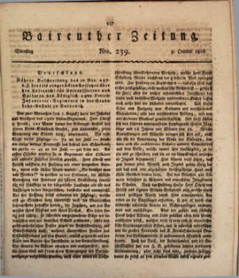 Bayreuther Zeitung Dienstag 8. Oktober 1816