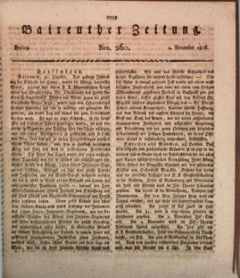 Bayreuther Zeitung Freitag 1. November 1816