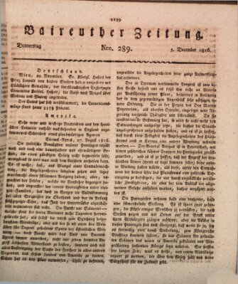 Bayreuther Zeitung Donnerstag 5. Dezember 1816