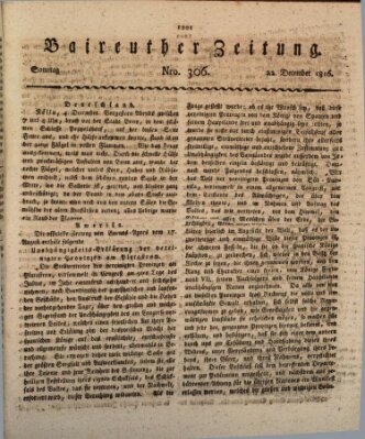 Bayreuther Zeitung Sonntag 22. Dezember 1816