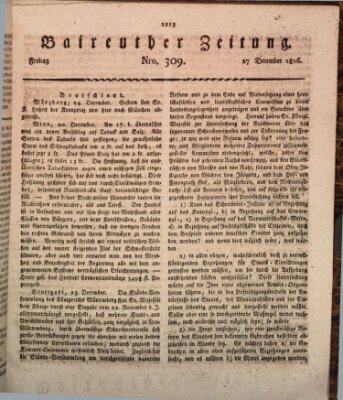 Bayreuther Zeitung Freitag 27. Dezember 1816