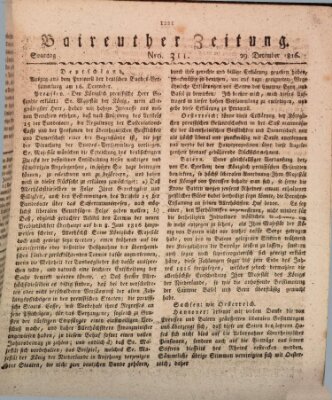 Bayreuther Zeitung Sonntag 29. Dezember 1816