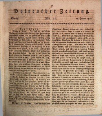 Bayreuther Zeitung Sonntag 12. Januar 1817