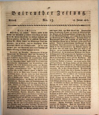 Bayreuther Zeitung Mittwoch 15. Januar 1817