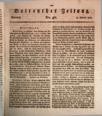 Bayreuther Zeitung Samstag 15. Februar 1817