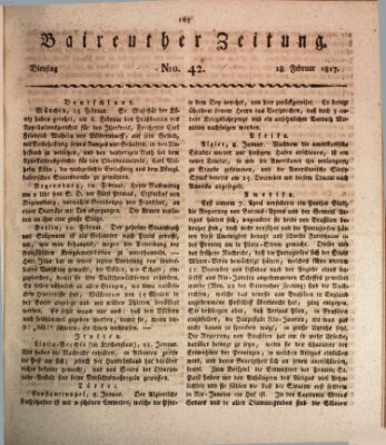 Bayreuther Zeitung Dienstag 18. Februar 1817