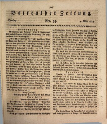 Bayreuther Zeitung Dienstag 4. März 1817