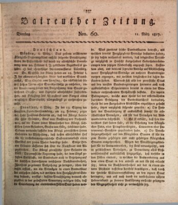 Bayreuther Zeitung Dienstag 11. März 1817