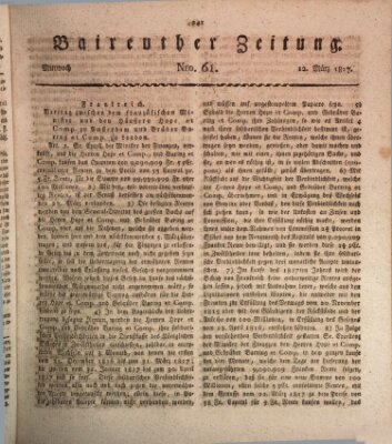 Bayreuther Zeitung Mittwoch 12. März 1817