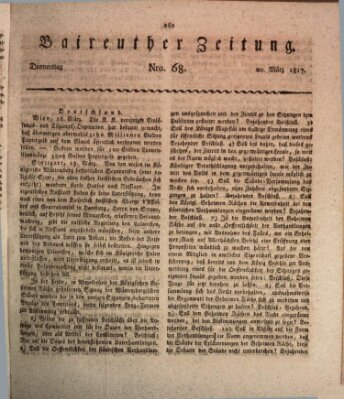 Bayreuther Zeitung Donnerstag 20. März 1817