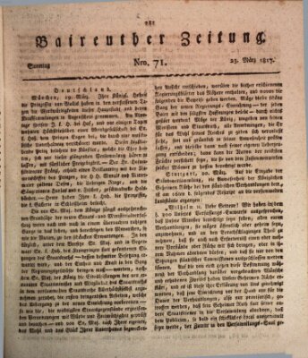 Bayreuther Zeitung Sonntag 23. März 1817