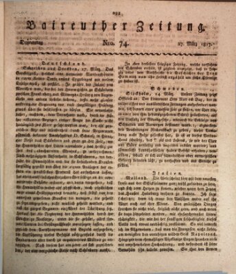 Bayreuther Zeitung Donnerstag 27. März 1817