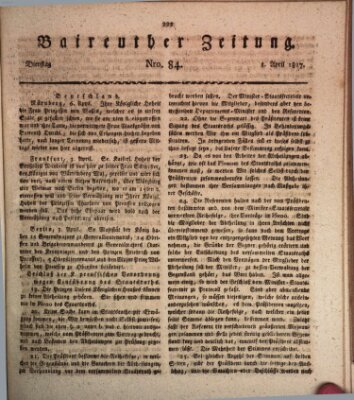 Bayreuther Zeitung Dienstag 8. April 1817