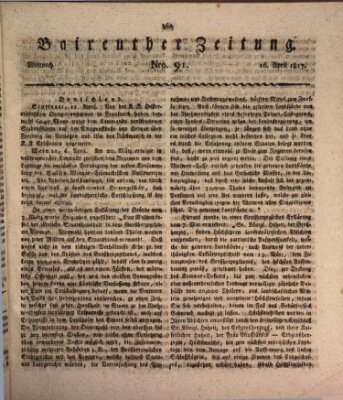 Bayreuther Zeitung Mittwoch 16. April 1817