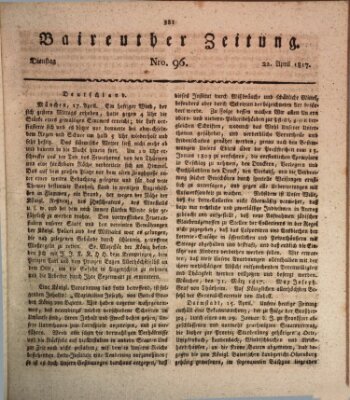 Bayreuther Zeitung Dienstag 22. April 1817