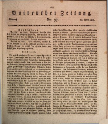 Bayreuther Zeitung Mittwoch 23. April 1817