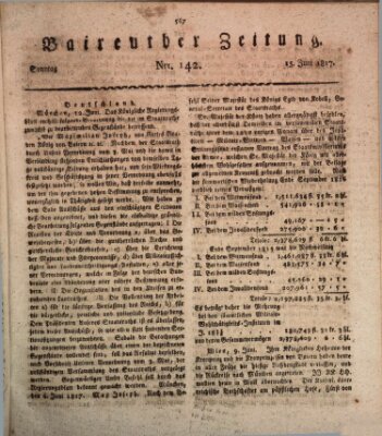 Bayreuther Zeitung Sonntag 15. Juni 1817