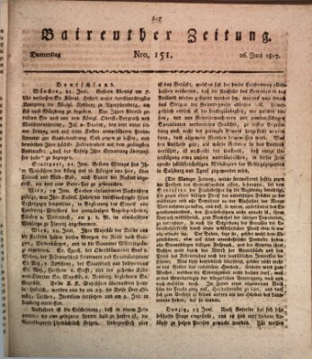 Bayreuther Zeitung Donnerstag 26. Juni 1817