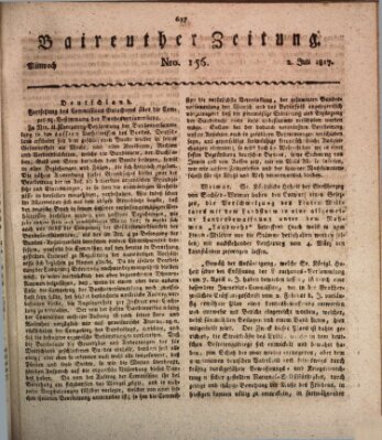 Bayreuther Zeitung Mittwoch 2. Juli 1817