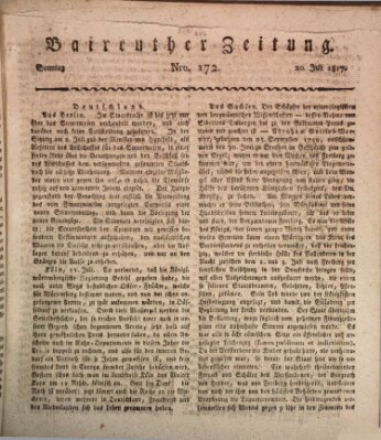 Bayreuther Zeitung Sonntag 20. Juli 1817