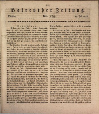 Bayreuther Zeitung Dienstag 29. Juli 1817