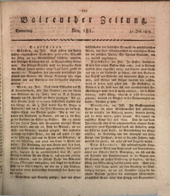 Bayreuther Zeitung Donnerstag 31. Juli 1817