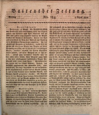 Bayreuther Zeitung Sonntag 3. August 1817