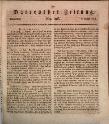 Bayreuther Zeitung Donnerstag 7. August 1817