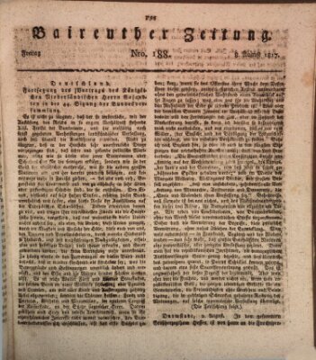Bayreuther Zeitung Freitag 8. August 1817