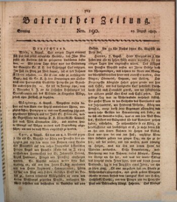 Bayreuther Zeitung Sonntag 10. August 1817