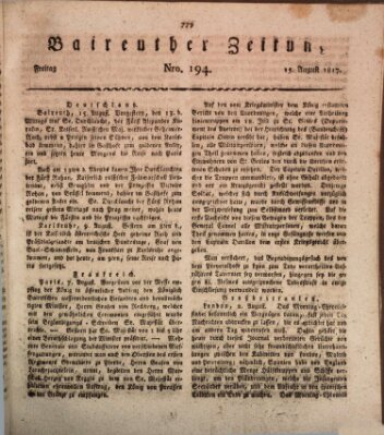 Bayreuther Zeitung Freitag 15. August 1817