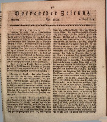 Bayreuther Zeitung Sonntag 24. August 1817