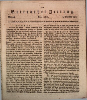 Bayreuther Zeitung Mittwoch 3. September 1817