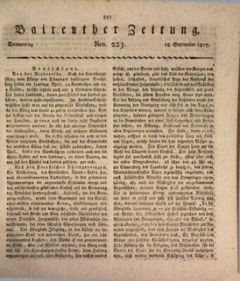 Bayreuther Zeitung Donnerstag 18. September 1817