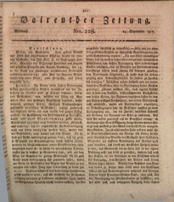 Bayreuther Zeitung Mittwoch 24. September 1817