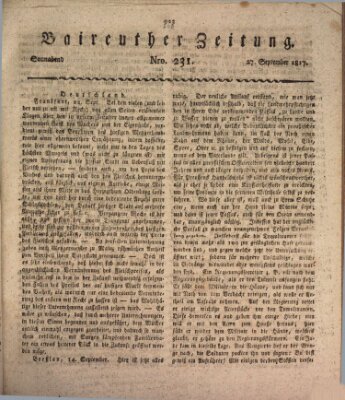 Bayreuther Zeitung Samstag 27. September 1817