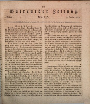 Bayreuther Zeitung Freitag 3. Oktober 1817