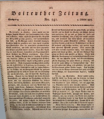 Bayreuther Zeitung Donnerstag 9. Oktober 1817