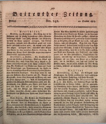 Bayreuther Zeitung Freitag 10. Oktober 1817