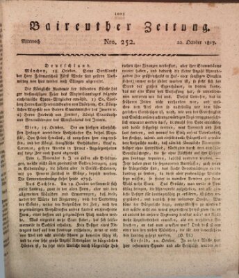 Bayreuther Zeitung Mittwoch 22. Oktober 1817