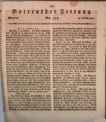 Bayreuther Zeitung Samstag 25. Oktober 1817