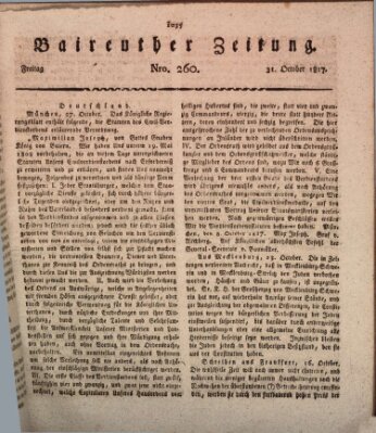 Bayreuther Zeitung Freitag 31. Oktober 1817