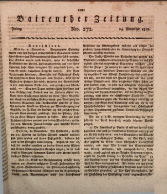 Bayreuther Zeitung Freitag 14. November 1817