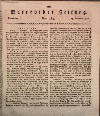 Bayreuther Zeitung Donnerstag 27. November 1817