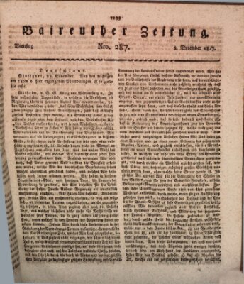 Bayreuther Zeitung Dienstag 2. Dezember 1817