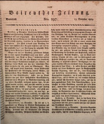 Bayreuther Zeitung Samstag 13. Dezember 1817