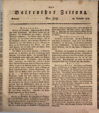 Bayreuther Zeitung Sonntag 28. Dezember 1817