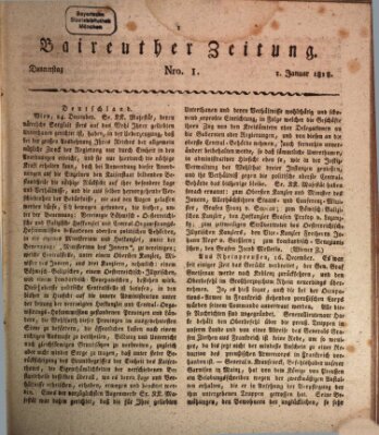 Bayreuther Zeitung Donnerstag 1. Januar 1818